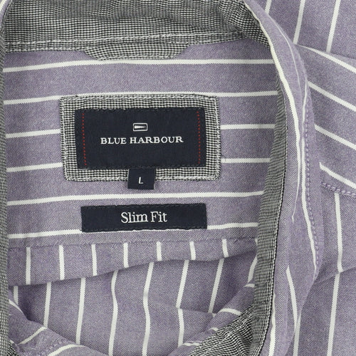 Marks and Spencer Men's Purple Slim Fit Shirt