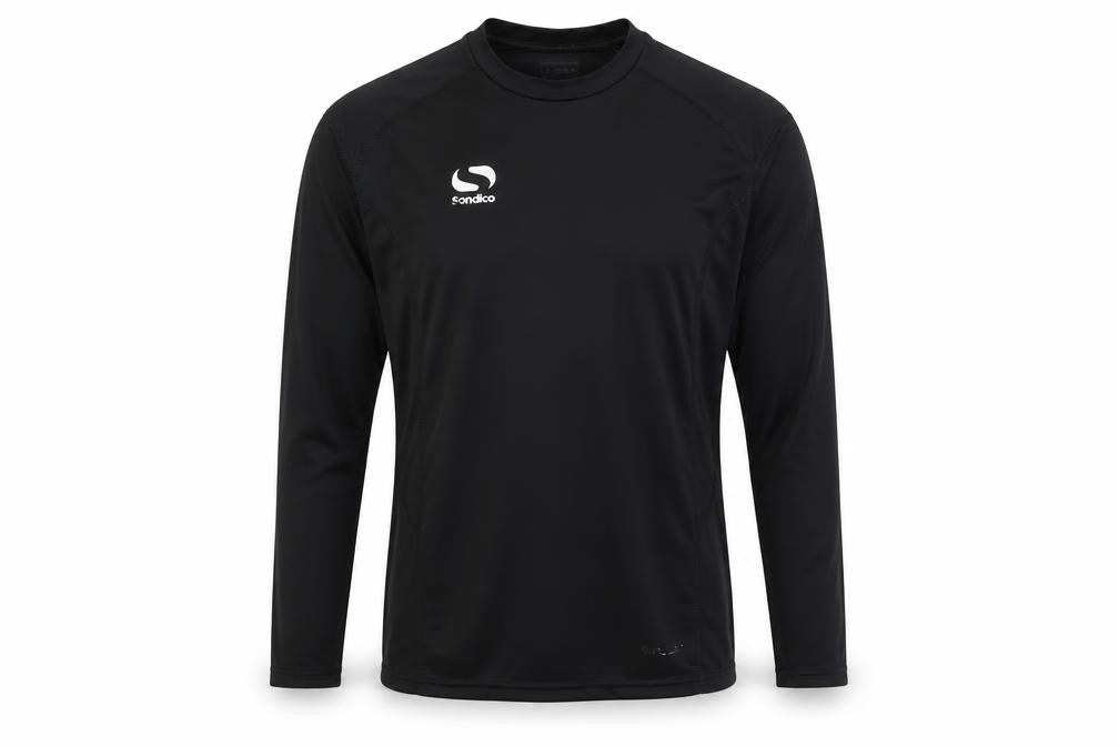 Front view of Sondico Men's Black L Long Sleeve Pullover