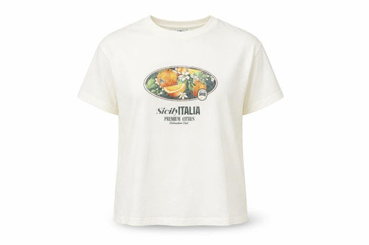 Front view of Divided Women’s White Graphic T-Shirt, size UK 12, Cotton