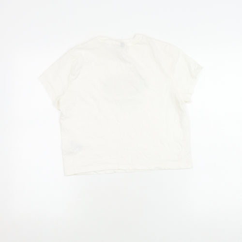 Divided Women’s White Graphic T-Shirt Size 12 Cotton