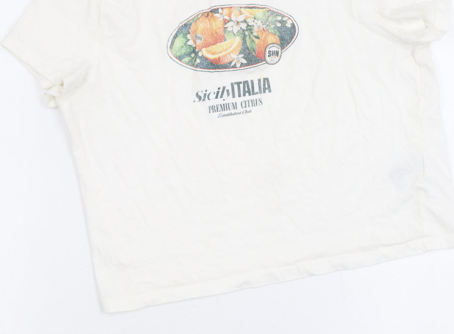Divided Women’s White Graphic T-Shirt Size 12 Cotton