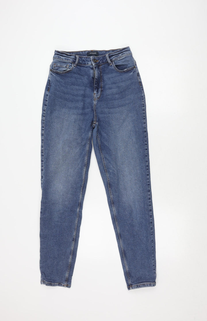 Pieces Women's Blue Denim Jeans, Medium, Cotton Blend