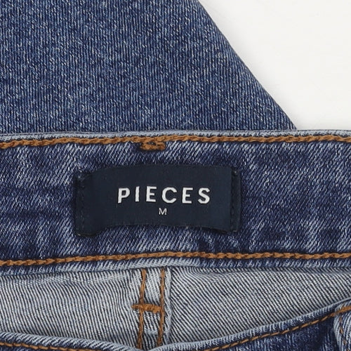 Pieces Women's Blue Denim Jeans, Medium, Cotton Blend