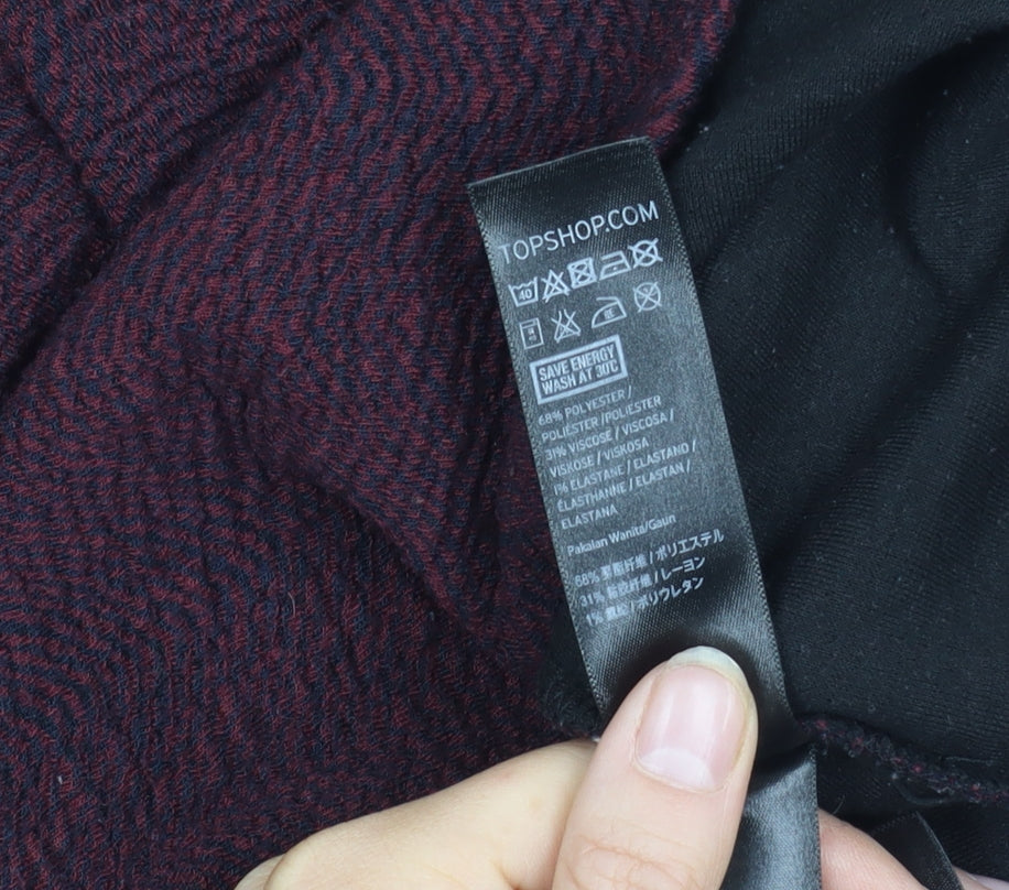 Topshop Women's Multicoloured Dress Size 12 Long Sleeve