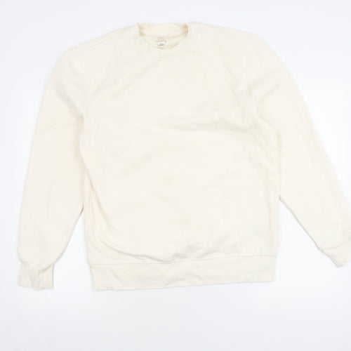 River Island Unisex White Pullover Sweatshirt - Medium