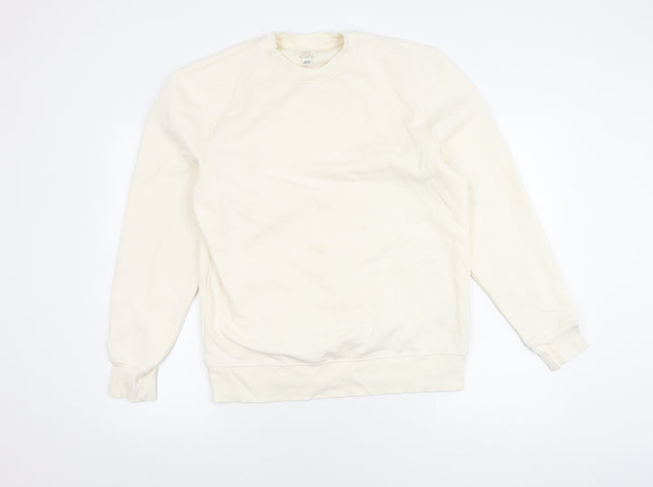 River Island Unisex White Pullover Sweatshirt - Medium