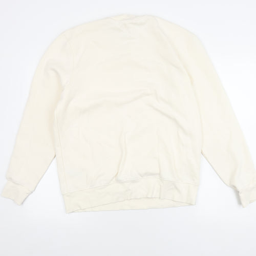 River Island Unisex White Pullover Sweatshirt - Medium