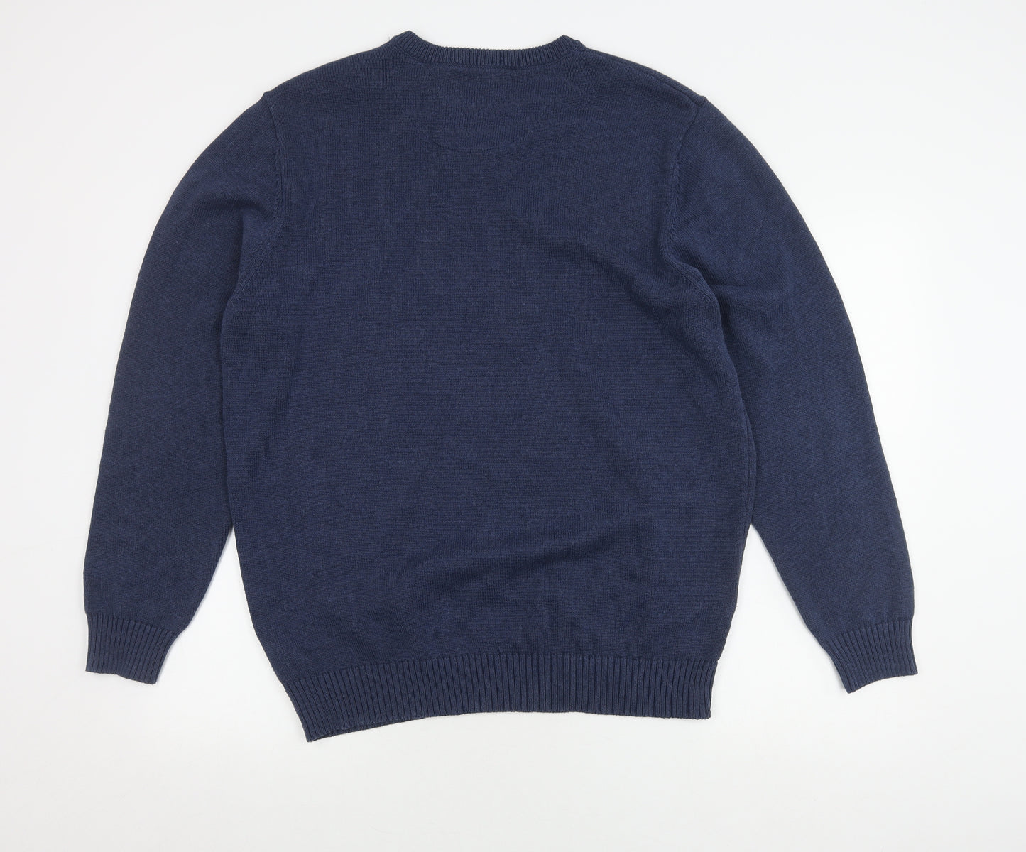 Maine New England Men's Blue V-Neck Pullover Jumper L