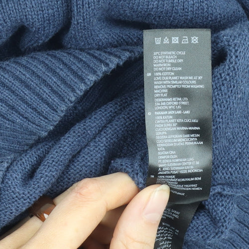 Maine New England Men's Blue V-Neck Pullover Jumper L