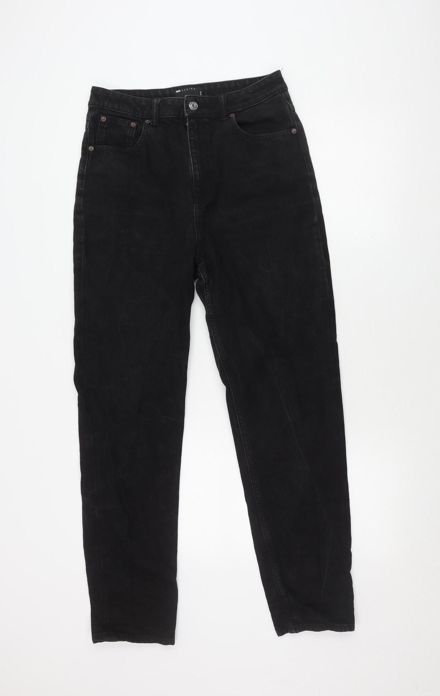ASOS DESIGN Women's Black Straight Leg Jeans L
