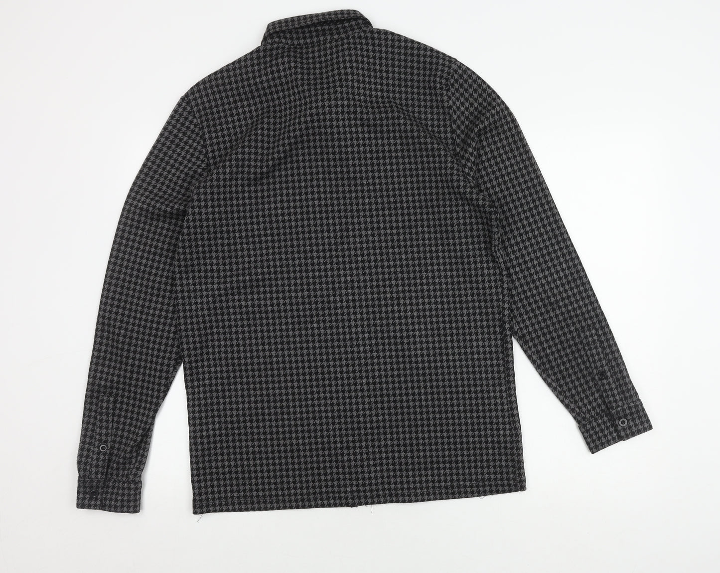boohooMAN Men's Grey Houndstooth Jacket L