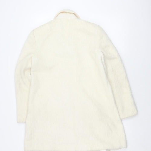 Topshop Women's Ivory Overcoat UK 8 Classic Style