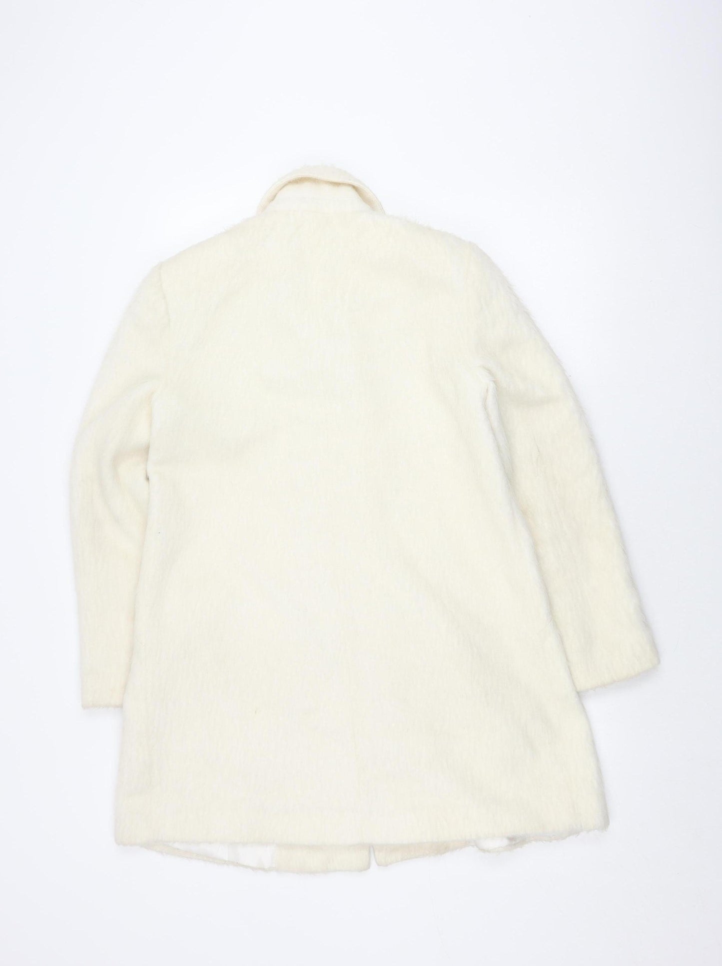 Topshop Women's Ivory Overcoat UK 8 Classic Style