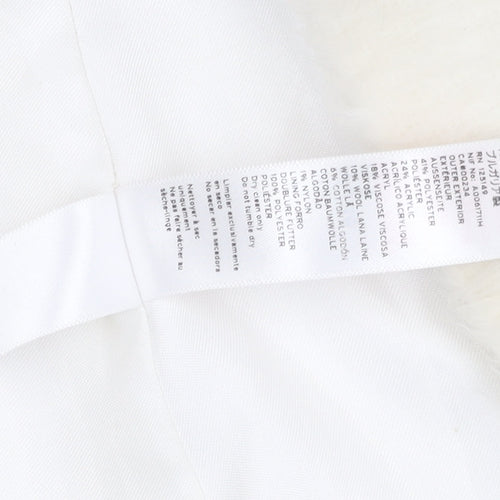 Topshop Women's Ivory Overcoat UK 8 Classic Style