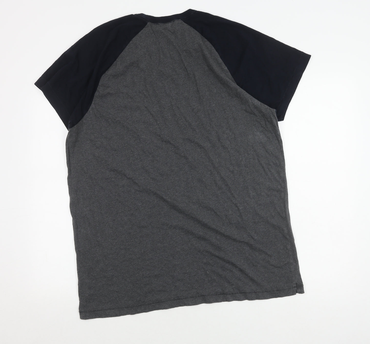 French Connection Men's Grey Black 2XL Colourblock T-Shirt