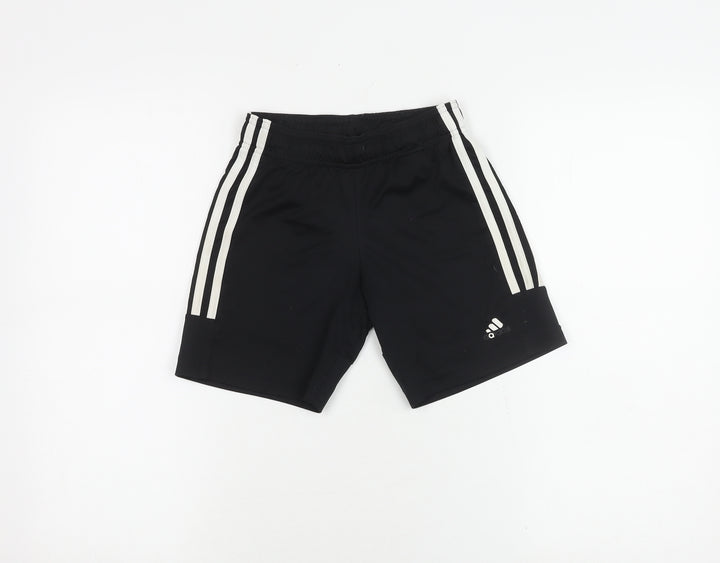 Adidas Boys Black Athletic Shorts 7-8 Years Gym Training