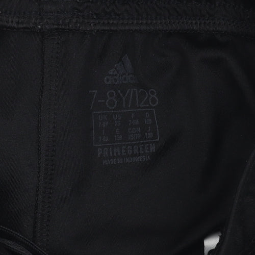 Adidas Boys Black Athletic Shorts 7-8 Years Gym Training