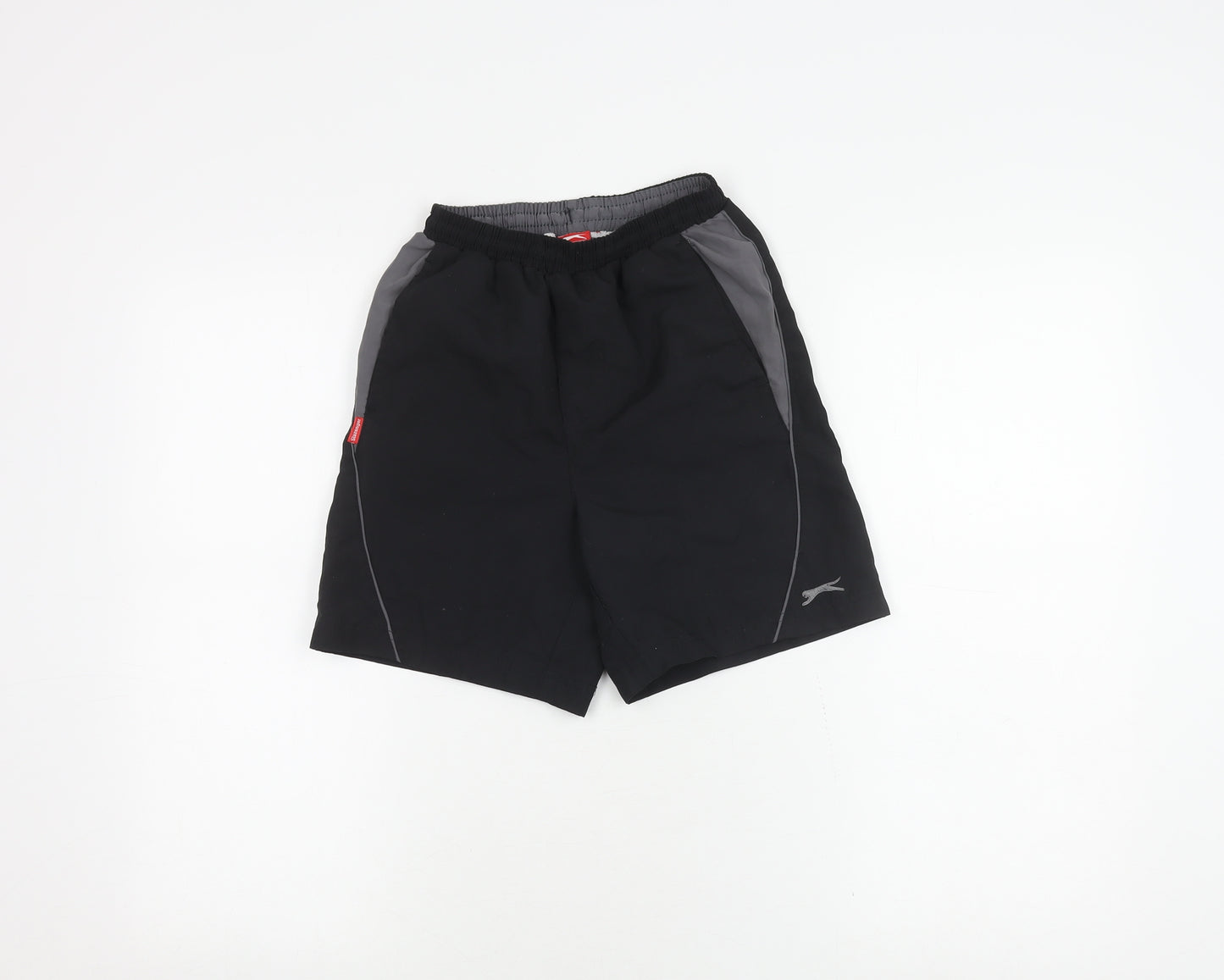 Slazenger Boys Black Athletic Shorts 7-8 Years Quick Dry