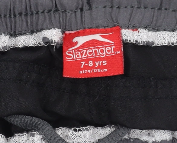 Slazenger Boys Black Athletic Shorts 7-8 Years Quick Dry