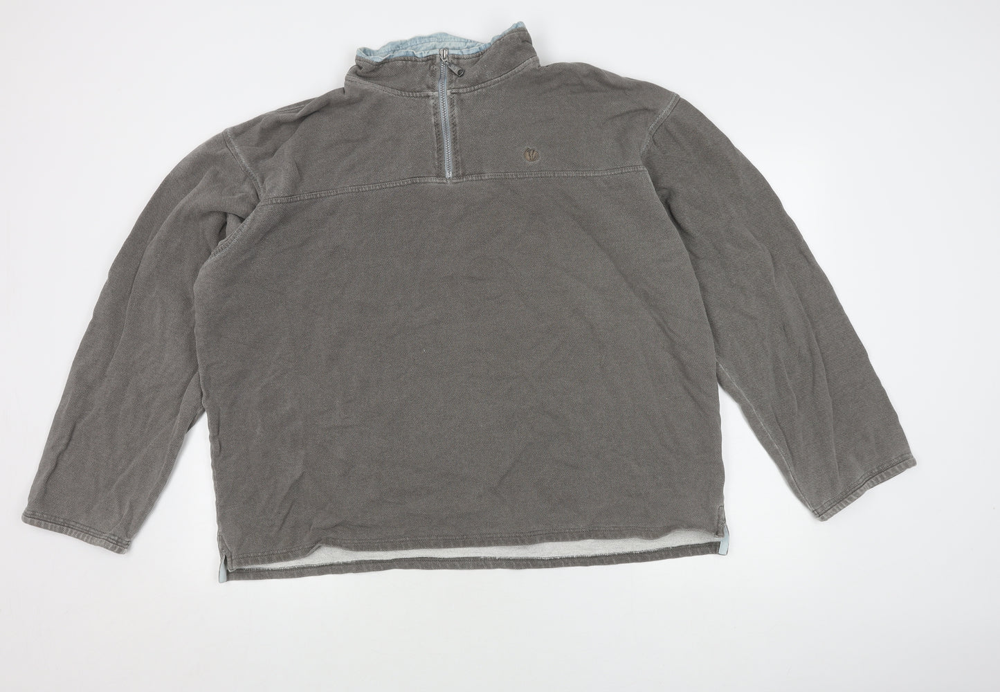 Fat Face Men's Grey XL Cotton 1/2 Zip Jumper
