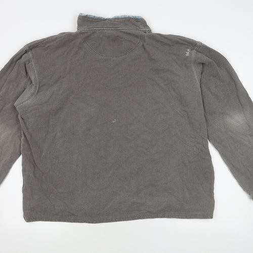 Fat Face Men's Grey XL Cotton 1/2 Zip Jumper