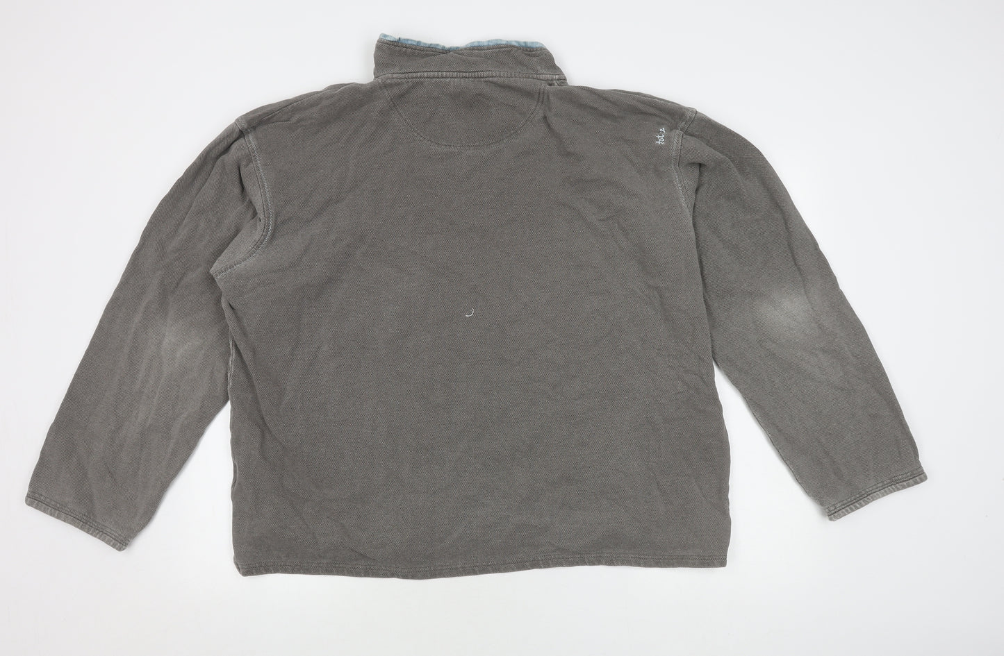 Fat Face Men's Grey XL Cotton 1/2 Zip Jumper