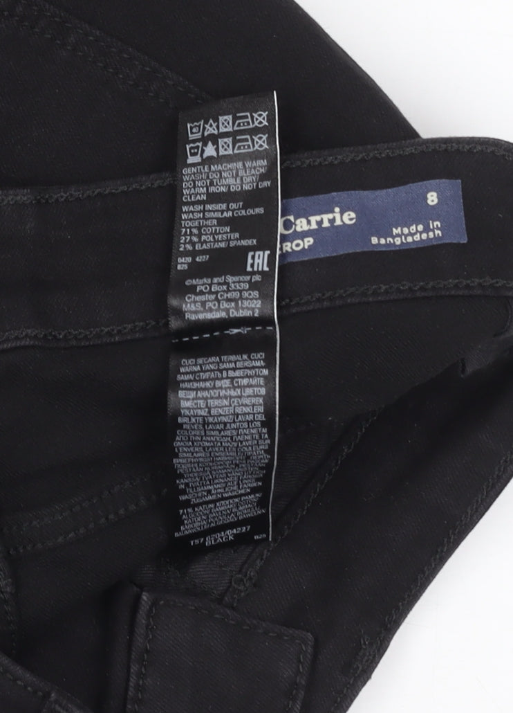 Marks and Spencer Women's Black Cropped Jeans Size 8