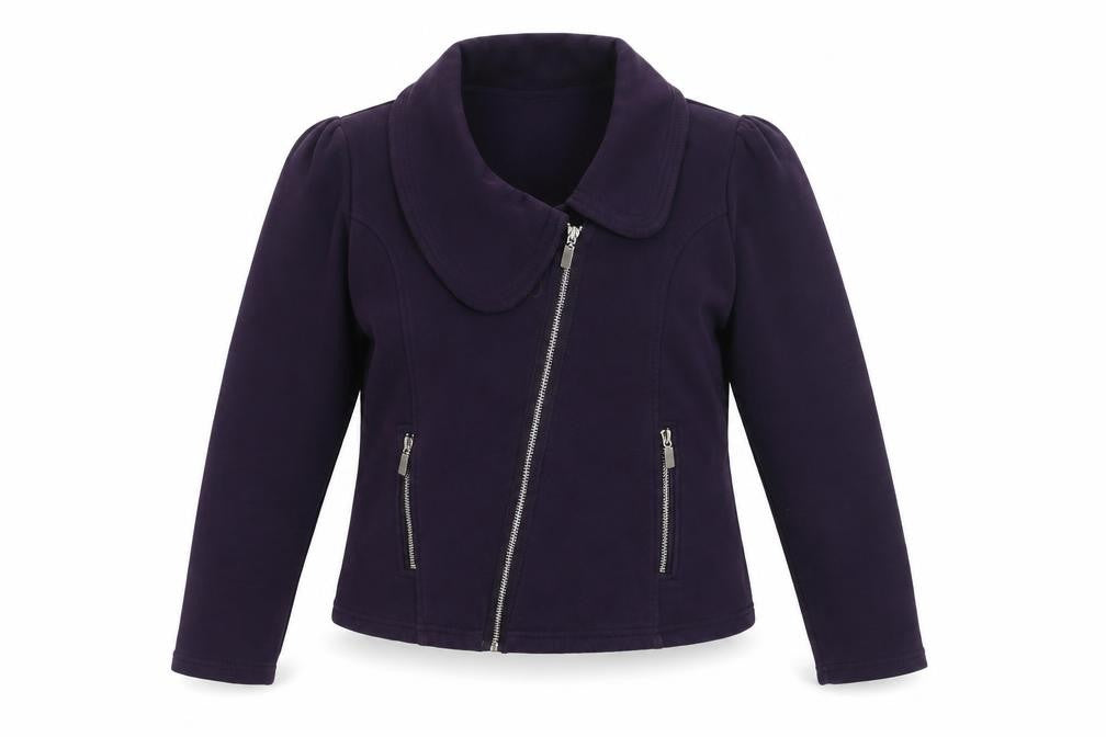 Front view of Marks & Spencer Women's Purple Motorcycle Jacket M