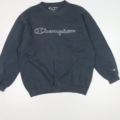 Champion Men's Blue Pullover Sweatshirt, Large