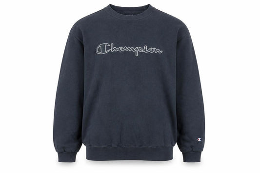 Front view of Champion Men's Blue Pullover Sweatshirt, Large