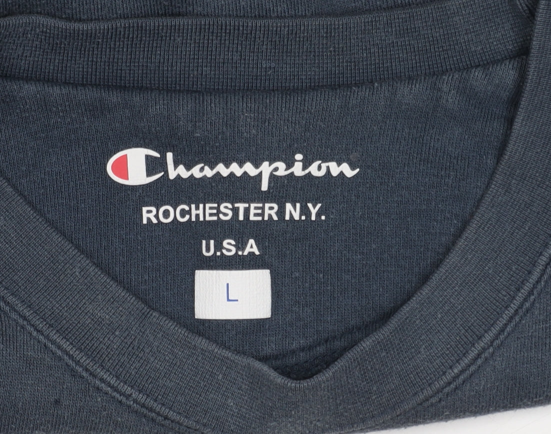 Champion Men's Blue Pullover Sweatshirt, Large