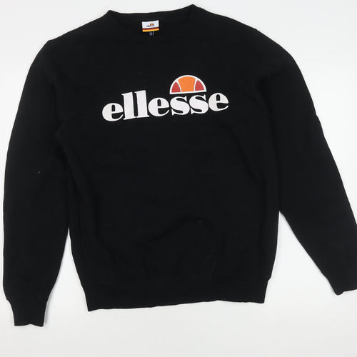 Ellesse Black Unisex Sweatshirt Size 12 Pullover Logo