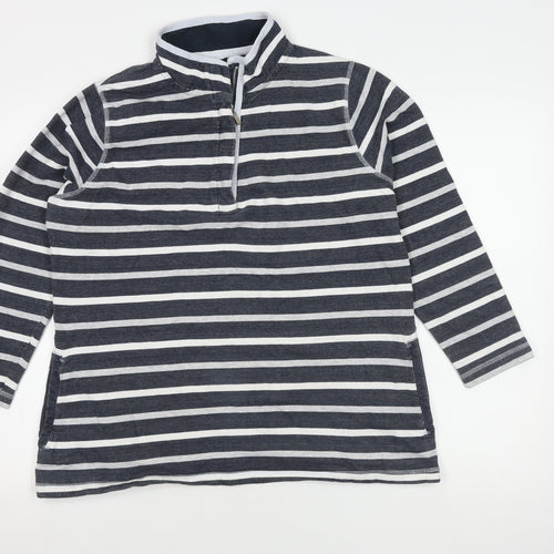 dash Women's Striped Henley Sweatshirt, Size 18, Multicoloured