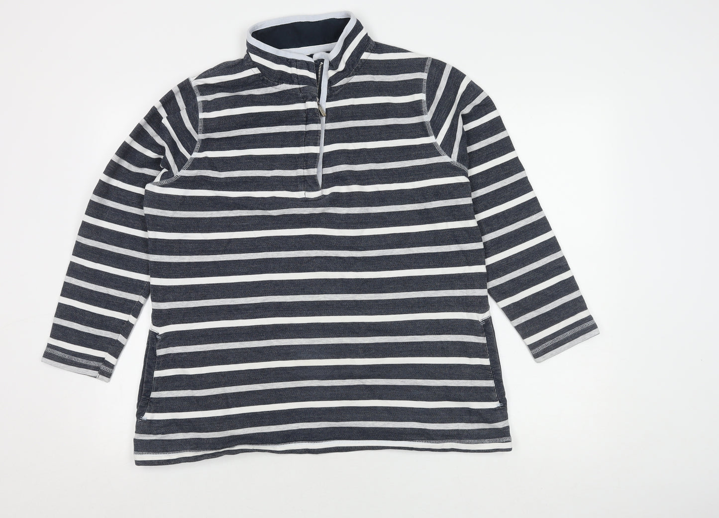 dash Women's Striped Henley Sweatshirt, Size 18, Multicoloured