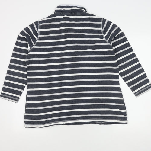 dash Women's Striped Henley Sweatshirt, Size 18, Multicoloured