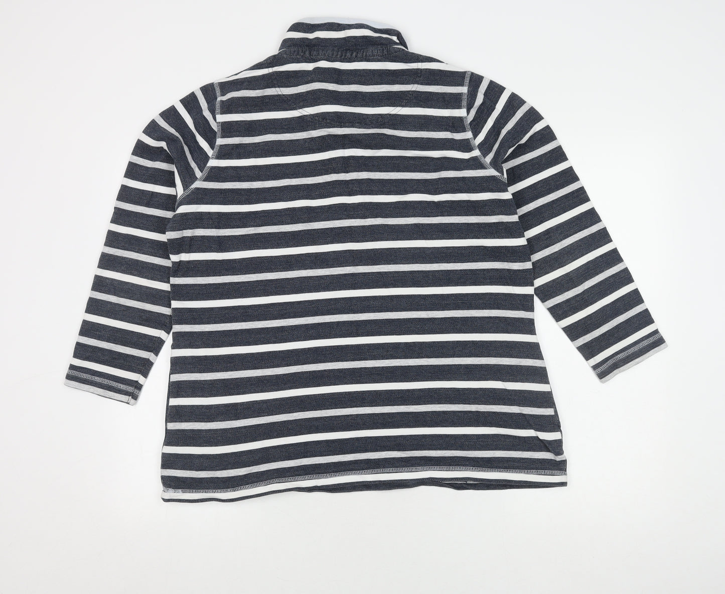 dash Women's Striped Henley Sweatshirt, Size 18, Multicoloured