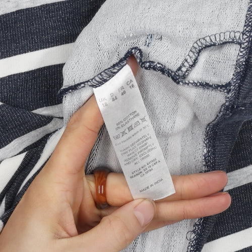 dash Women's Striped Henley Sweatshirt, Size 18, Multicoloured