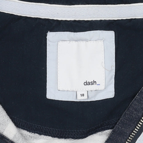 dash Women's Striped Henley Sweatshirt, Size 18, Multicoloured