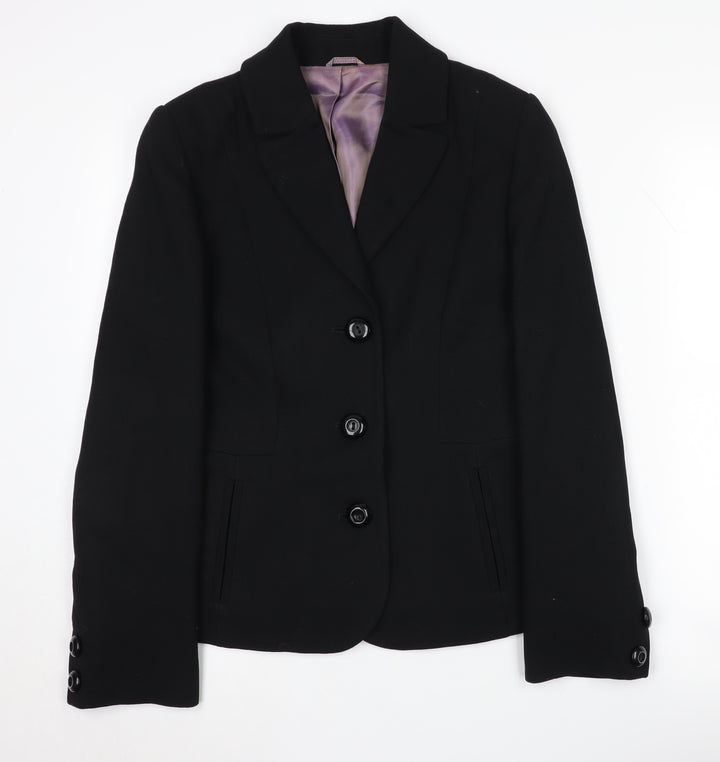 Hobbs Women’s Black Blazer Size 10 with Notch Lapels