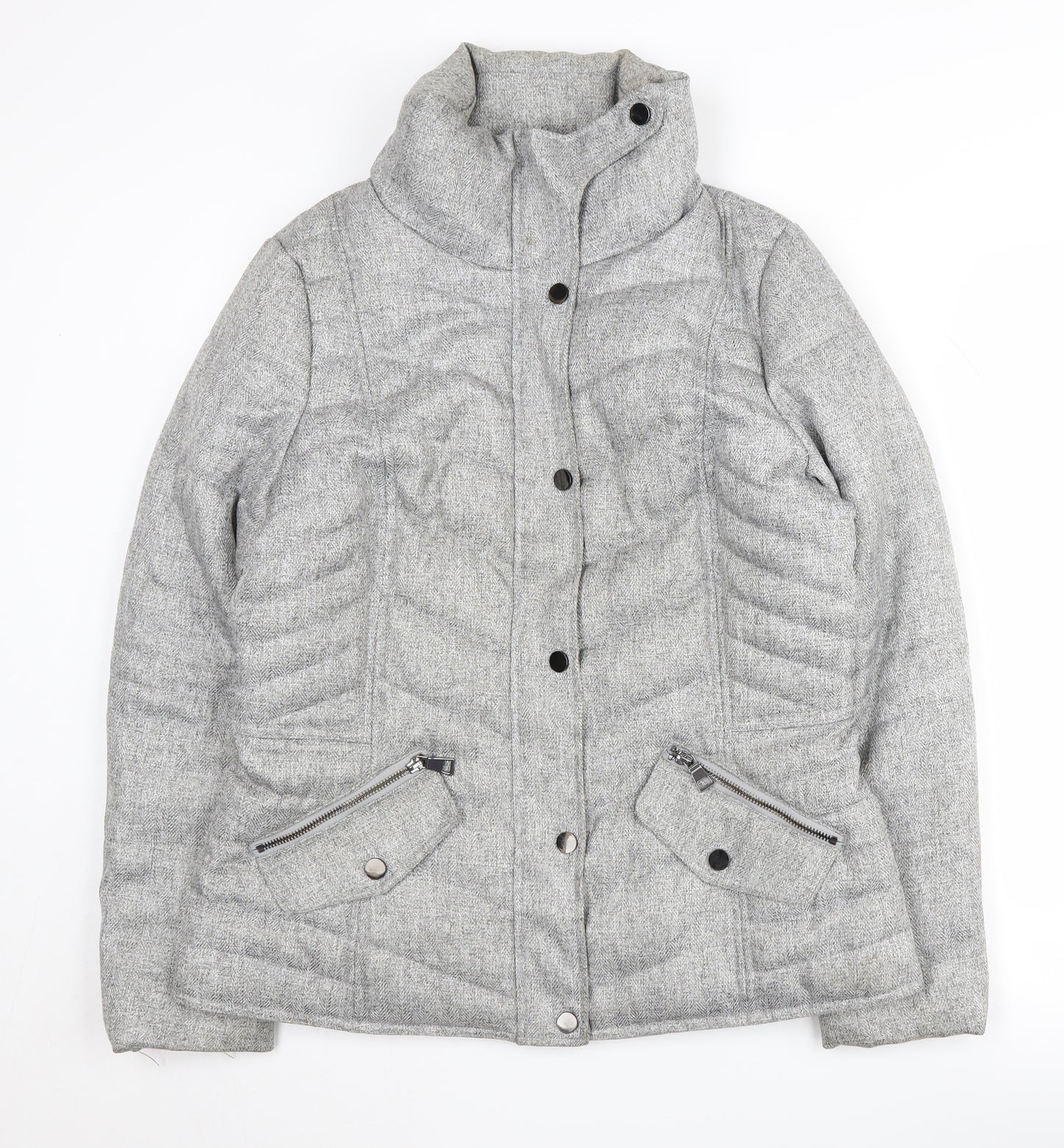 Next Women's Grey Puffer Jacket Size 14