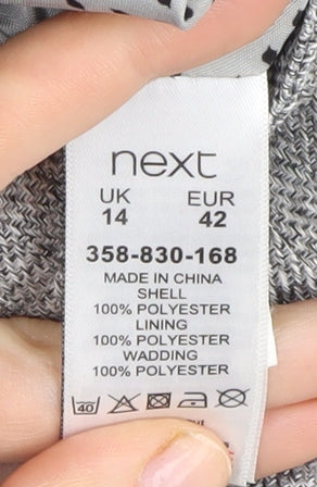 Next Women's Grey Puffer Jacket Size 14