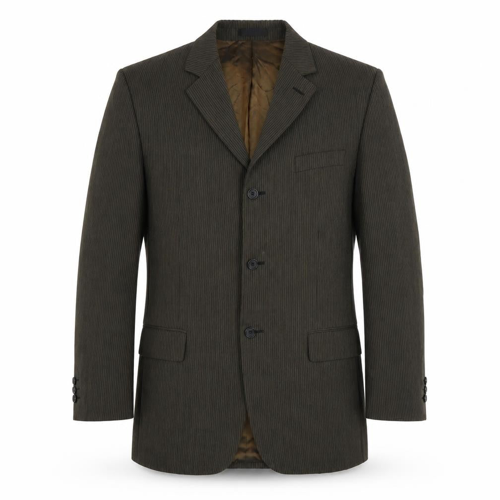 Front view of Ciro Citterio Men's Brown Striped Blazer 40L