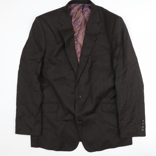 Ben Sherman Men's Black Single Breasted Polyester Blend Suit Jacket Size 44 Regular