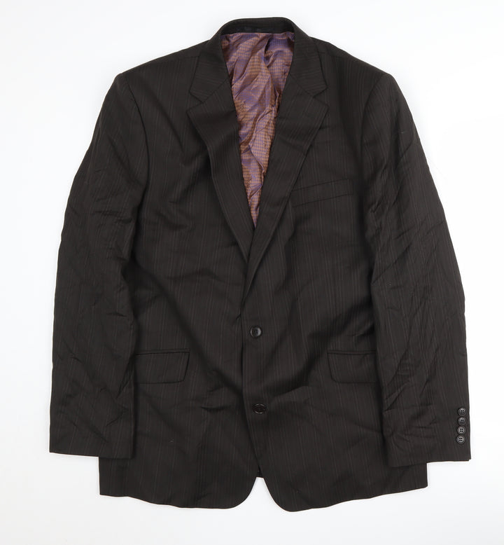 Ben Sherman Men's Black Single Breasted Polyester Blend Suit Jacket Size 44 Regular