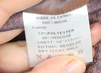 Ben Sherman Men's Black Single Breasted Polyester Blend Suit Jacket Size 44 Regular