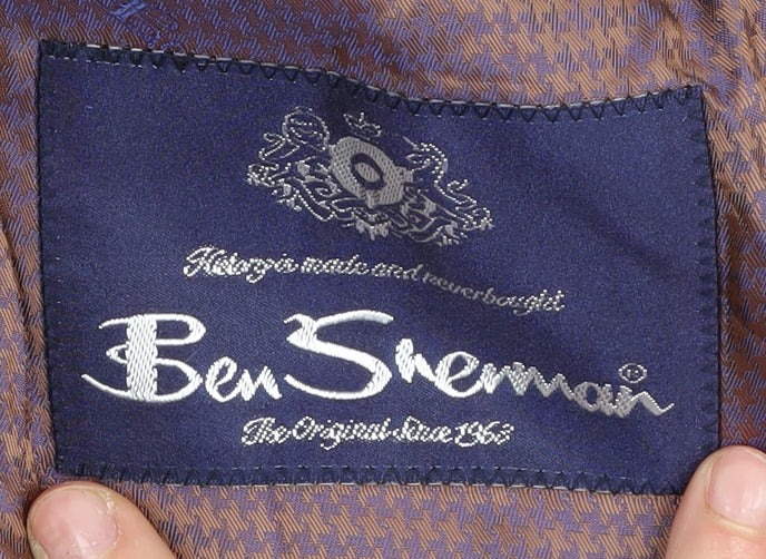 Ben Sherman Men's Black Single Breasted Polyester Blend Suit Jacket Size 44 Regular