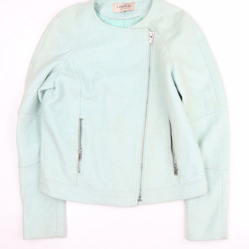 Marks and Spencer Women's Blue Biker Jacket Size 8