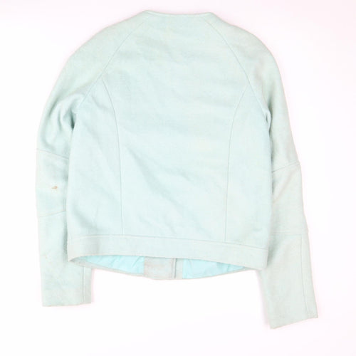 Marks and Spencer Women's Blue Biker Jacket Size 8