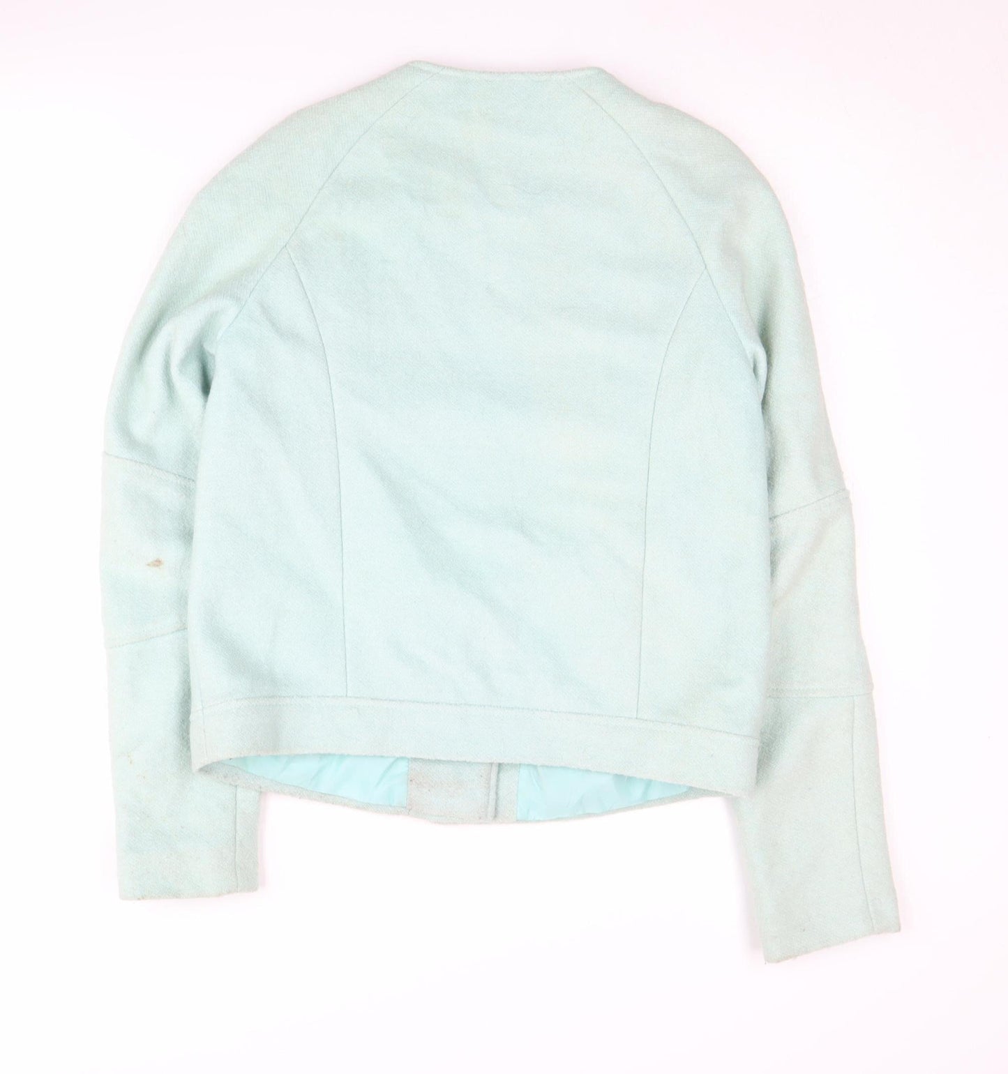 Marks and Spencer Women's Blue Biker Jacket Size 8