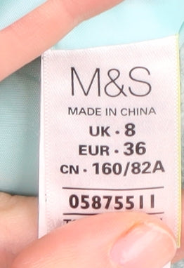 Marks and Spencer Women's Blue Biker Jacket Size 8